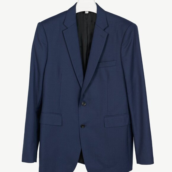 Burberry Blue Classic Fit Birdseye Wool Tailored Jacket - Picture 1 of 12
